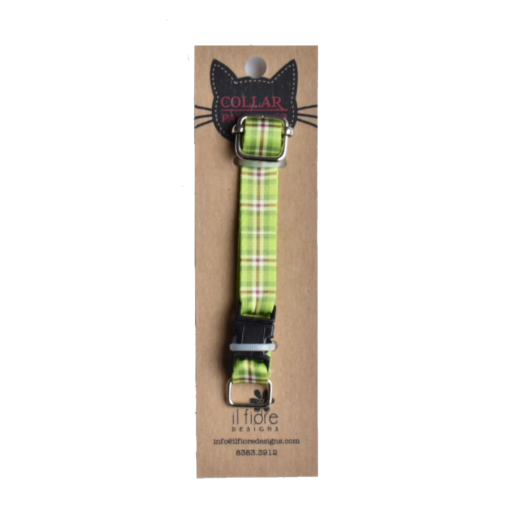 Collar Cuadros Verde para gato